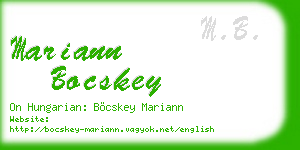 mariann bocskey business card