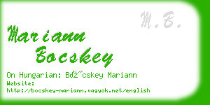 mariann bocskey business card